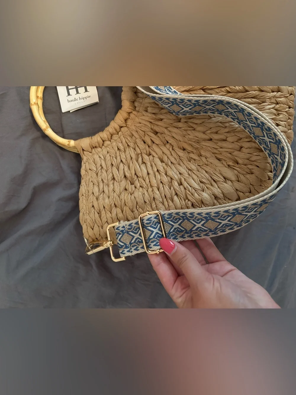 Straw beach bag